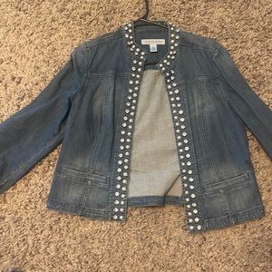 Chicos Jeweled Denim Jacket